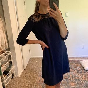 Zara navy blue shift dress